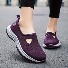 Women's Cutout Slip on Walking Shoes Sporty Running Shoes