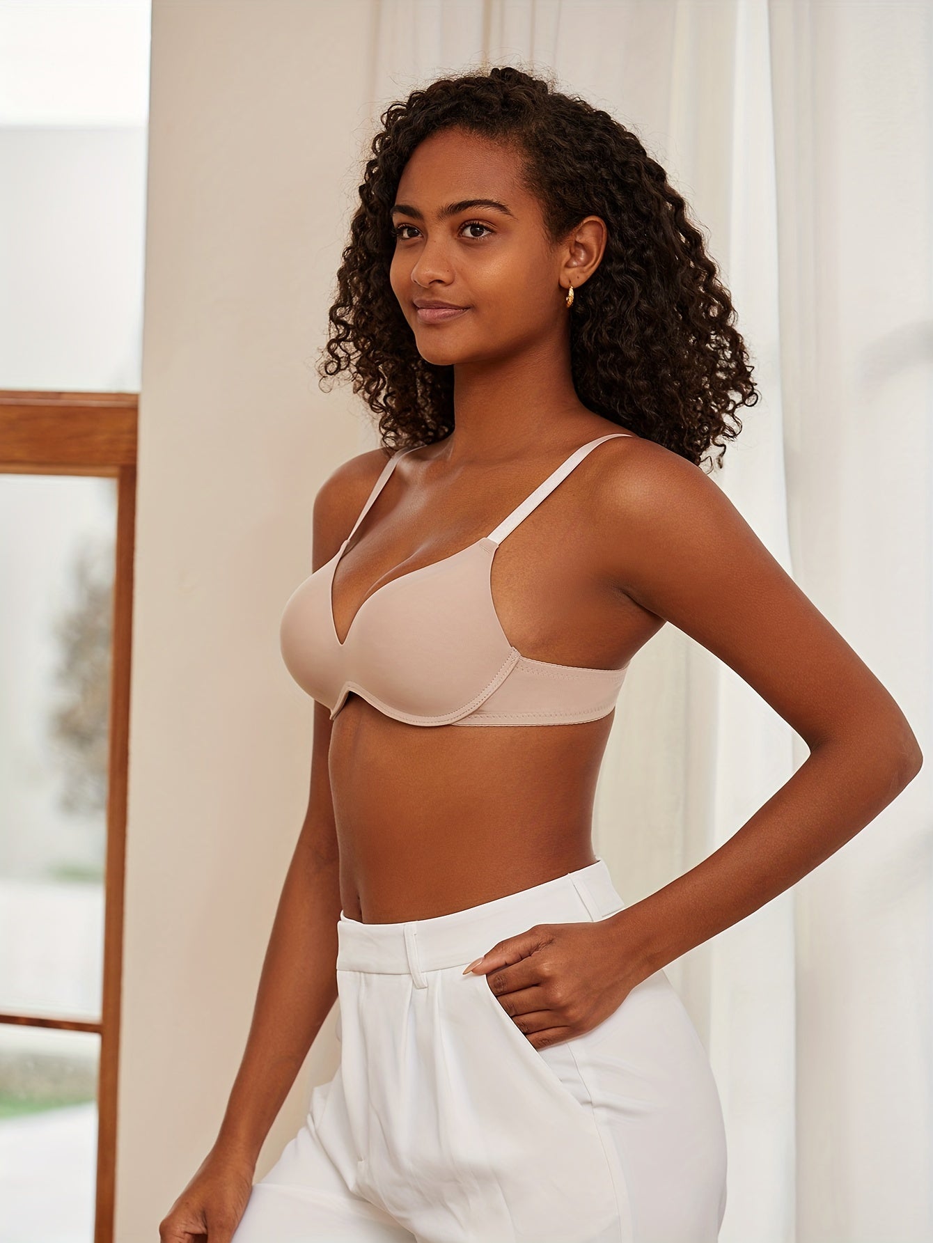 3pcs Solid T Shirt Bras Push Up Bra Women's Lingerie