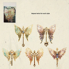 10pcs Retro Butterfly Bronzing Journal Collage Stickers Pack
