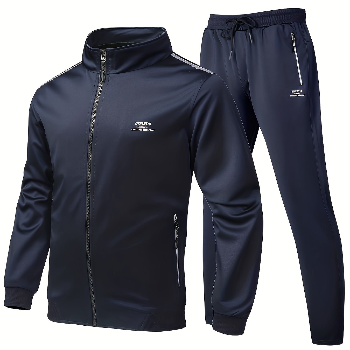 Men's Athletic Tracksuit Set, Full Zip Jacket and Jogging Pants Set