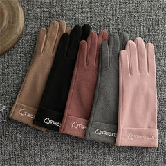 Women's Winter Velvet Touch Screen Gloves for Outdoor Cycling - Keep Warm