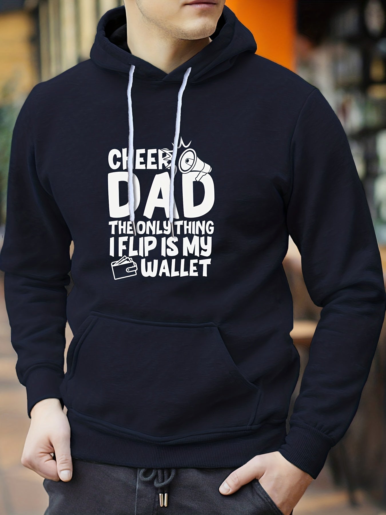 DAD Print Hoodie Men's Graphic Pullover Sweatshirt