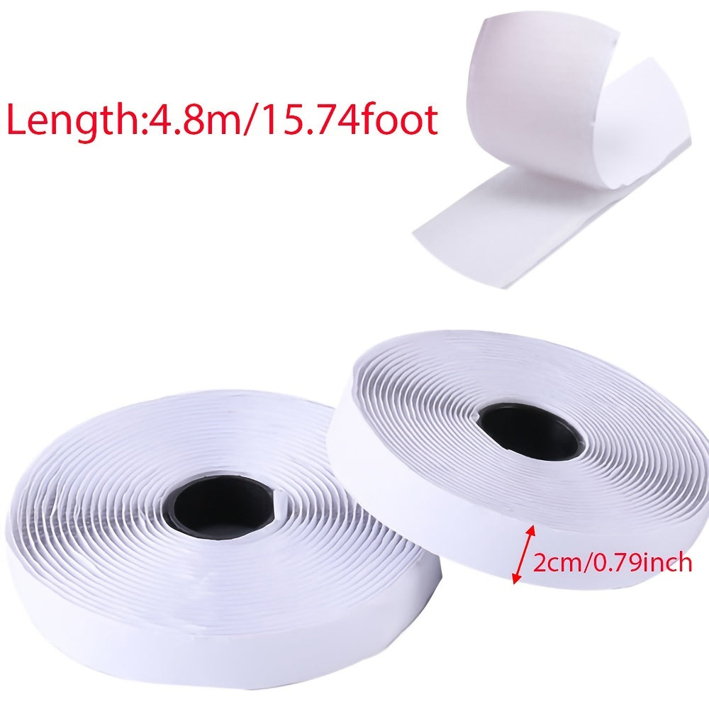 2 Rolls Heavy Duty Adhesive Strips Fastening Hook Tape Nylon Fabric