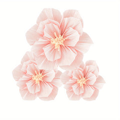 3pcs Wrinkle Paper Flowers Wedding Room Decoration