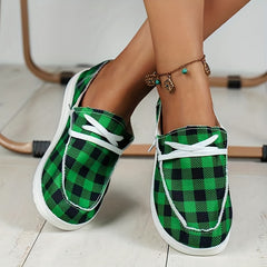Women's Flat Canvas Shoes Lightweight Low Top Lace Up Loafers