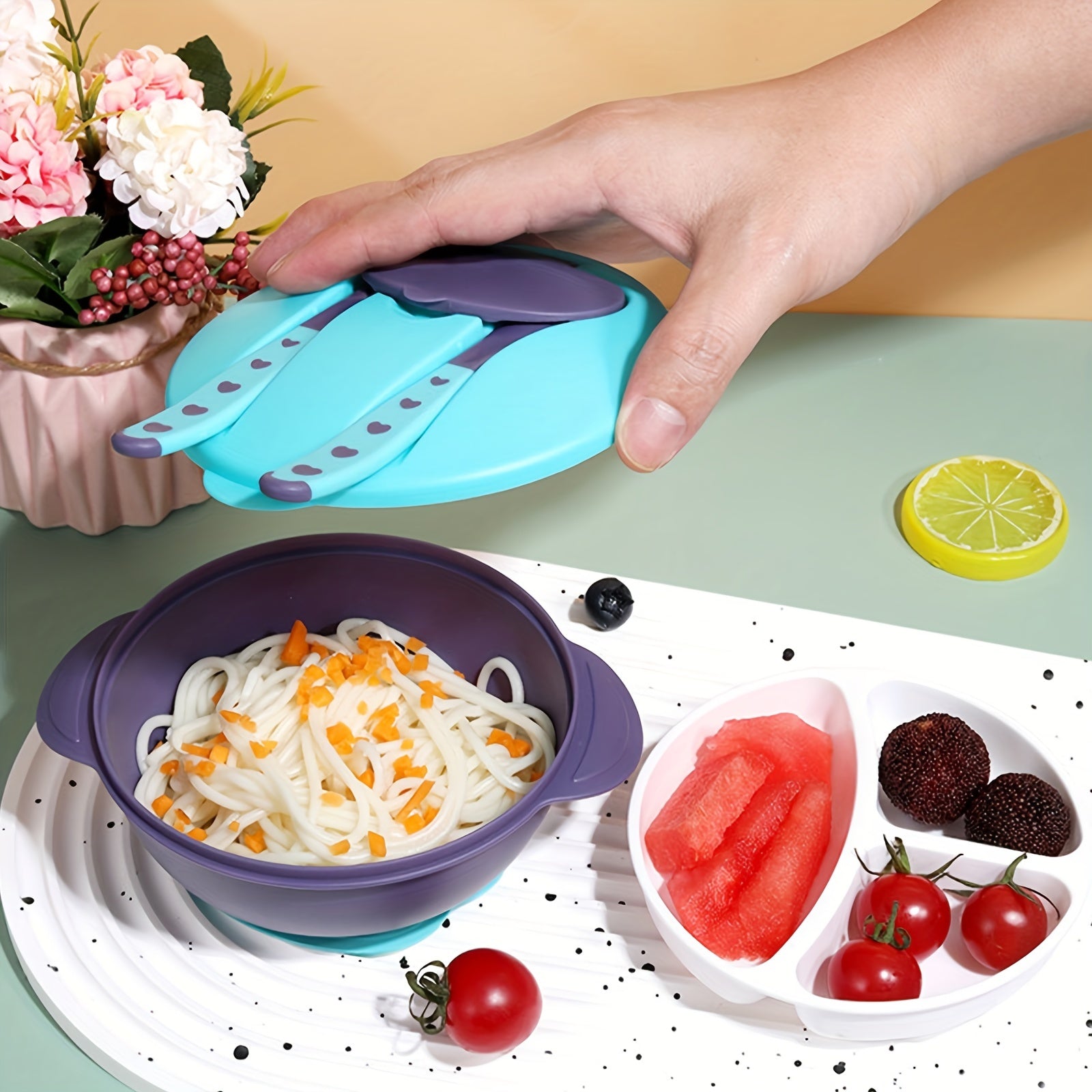 7pcs Kids Cutlery Set for Family Indoor Outdoor Traveling