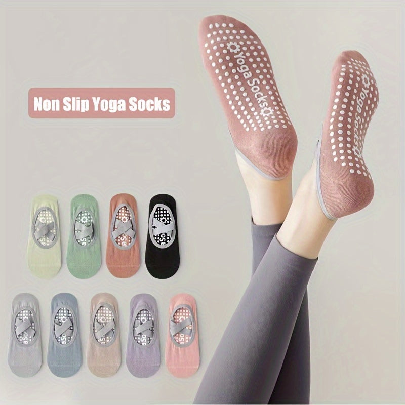 Women's Non Slip Yoga Socks with Cross Strap Sports Socks
