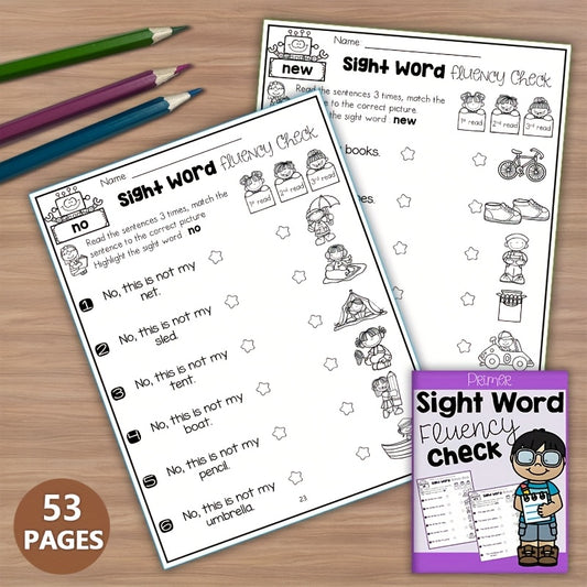 Kindergarten Sight Words Fluency Worksheets - Fun Reading Practice Activities