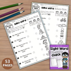 Kindergarten Sight Words Fluency Worksheets - Fun Reading Practice Activities