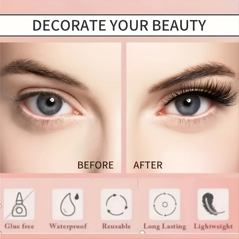 3 Pairs Magnetic Eyelashes 3D Mink Makeup Lashes Set Natural False Lashes