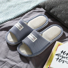 Men's Flax Lightweight Non Slip Open Toe Slides For Summer