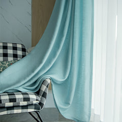 Semi Sheer Blackout Curtains for Sliding Glass Door Sea Green