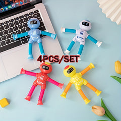 4pcs Astronaut Robot Telescopic Toys Set Educational & Relaxing Puzzle