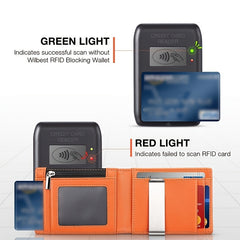 RFID Blocking Mens Slim Wallet Money Clip