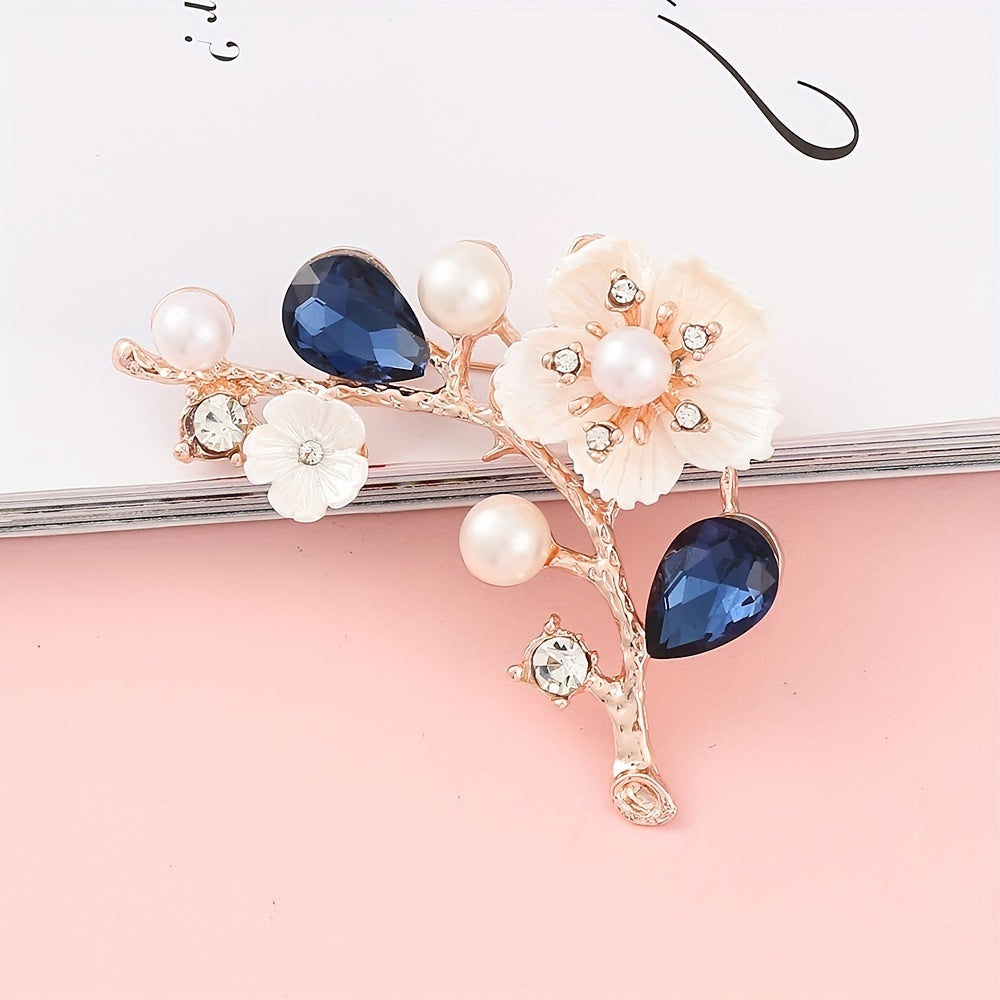 Crystal Plum Blossom Brooch Pin for Party Jewelry Gift