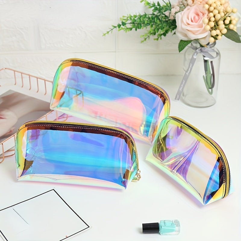 Modern Holographic TPU Makeup Bag - Laser Toiletry Storage