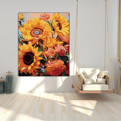 Sunflower Paint by Numbers Kit 40x50 Canvas DIY Craft for Beginners Gift