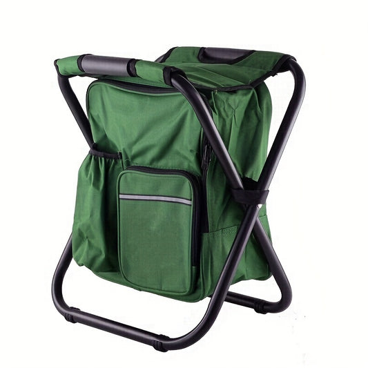 Portable Outdoor Camping Stool with Zipper Pocket & Ice Pack