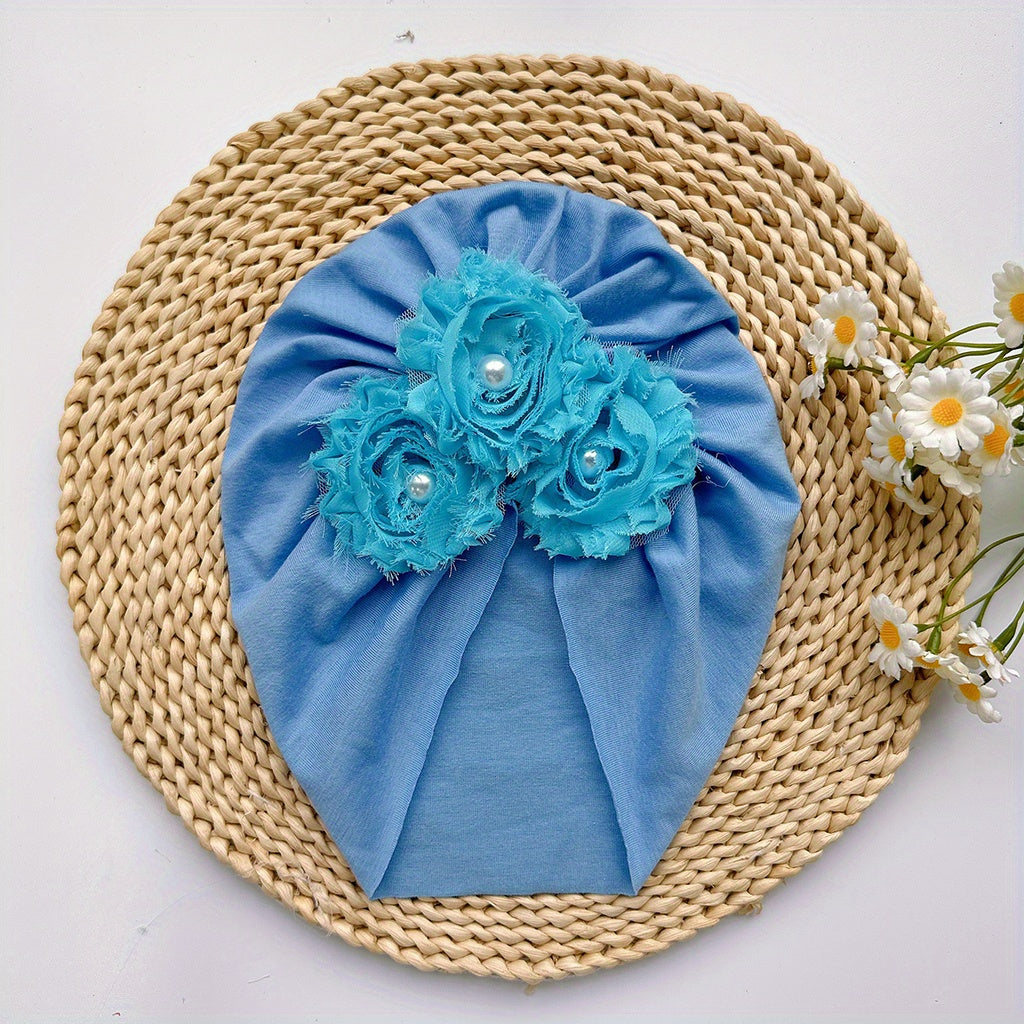 Baby Girls Flowers Decor Cap Soft Head Wrap