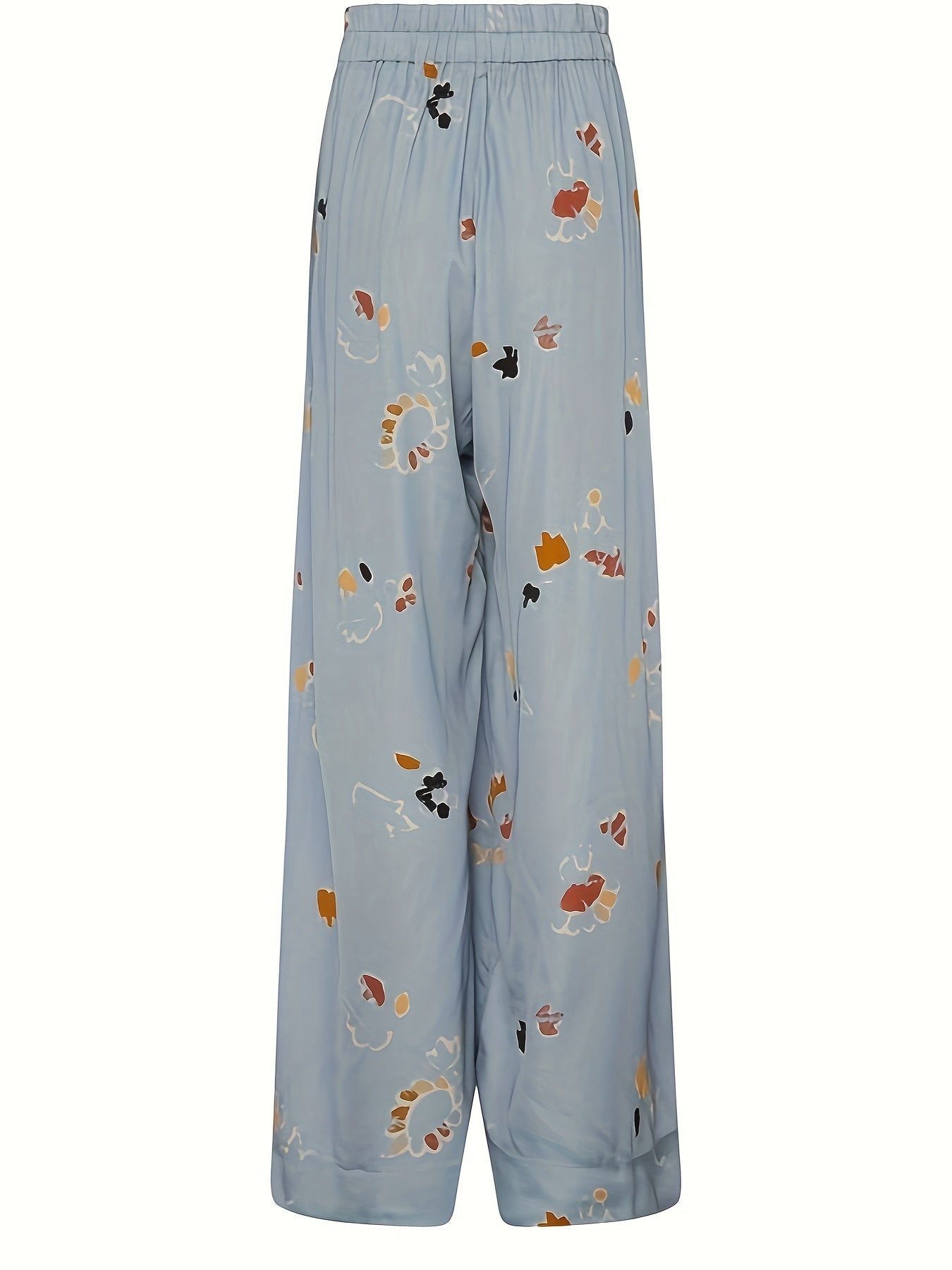 Women's Plus Floral Print Wide Leg Trousers