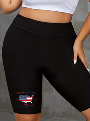 Women's Plus Flag Map High Rise Shorts