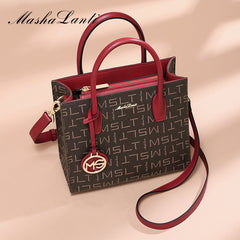 Letter Pattern Double Handle Bag Women's Shoulder Bag
