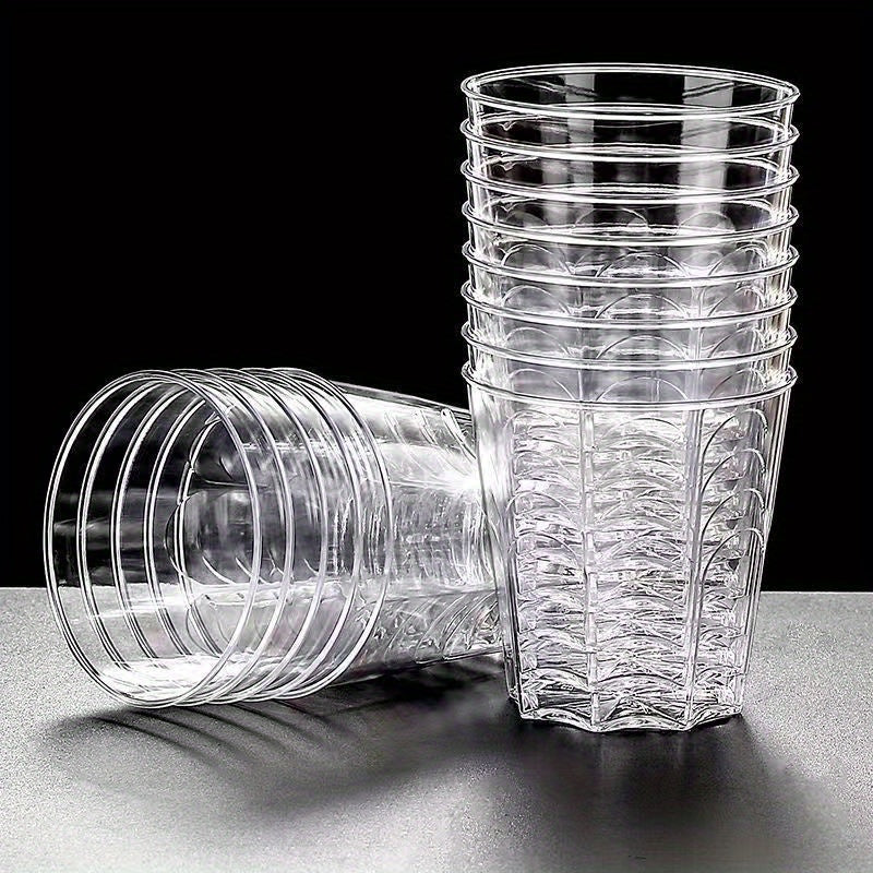 100 pcs Clear Plastic Cups with Lids Great for Events and Gatherings