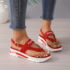 Women's Platform Thong Sandals Ankle Strap Slingback Sandals
