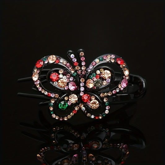 Colorful Hollow Butterfly Hair Clip Rhinestone Hairpin Headwear