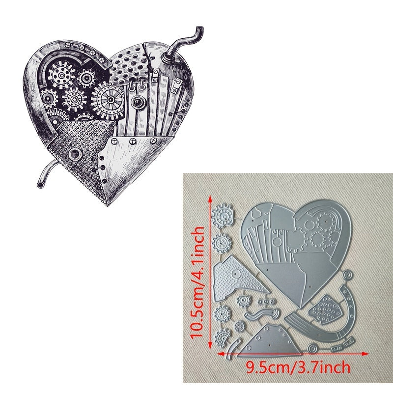 Steampunk Gear Heart Die Cuts for Card Making Scrapbooking DIY Crafts