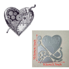 Steampunk Gear Heart Die Cuts for Card Making Scrapbooking DIY Crafts