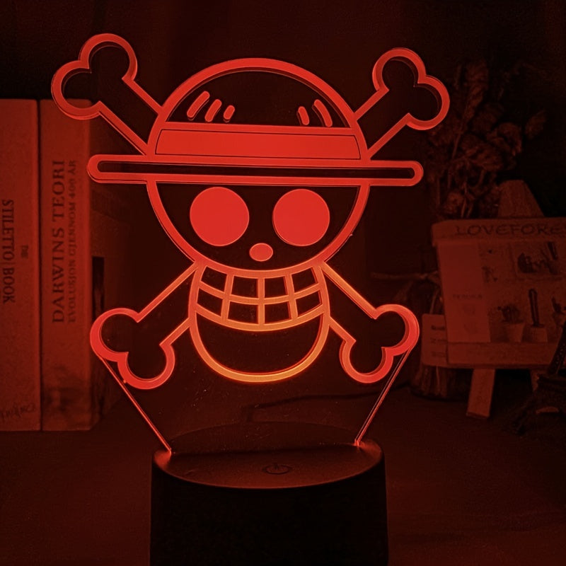 Skeleton 3D Night Light Table Lamp Anime Figures Soft Light Bedroom LED