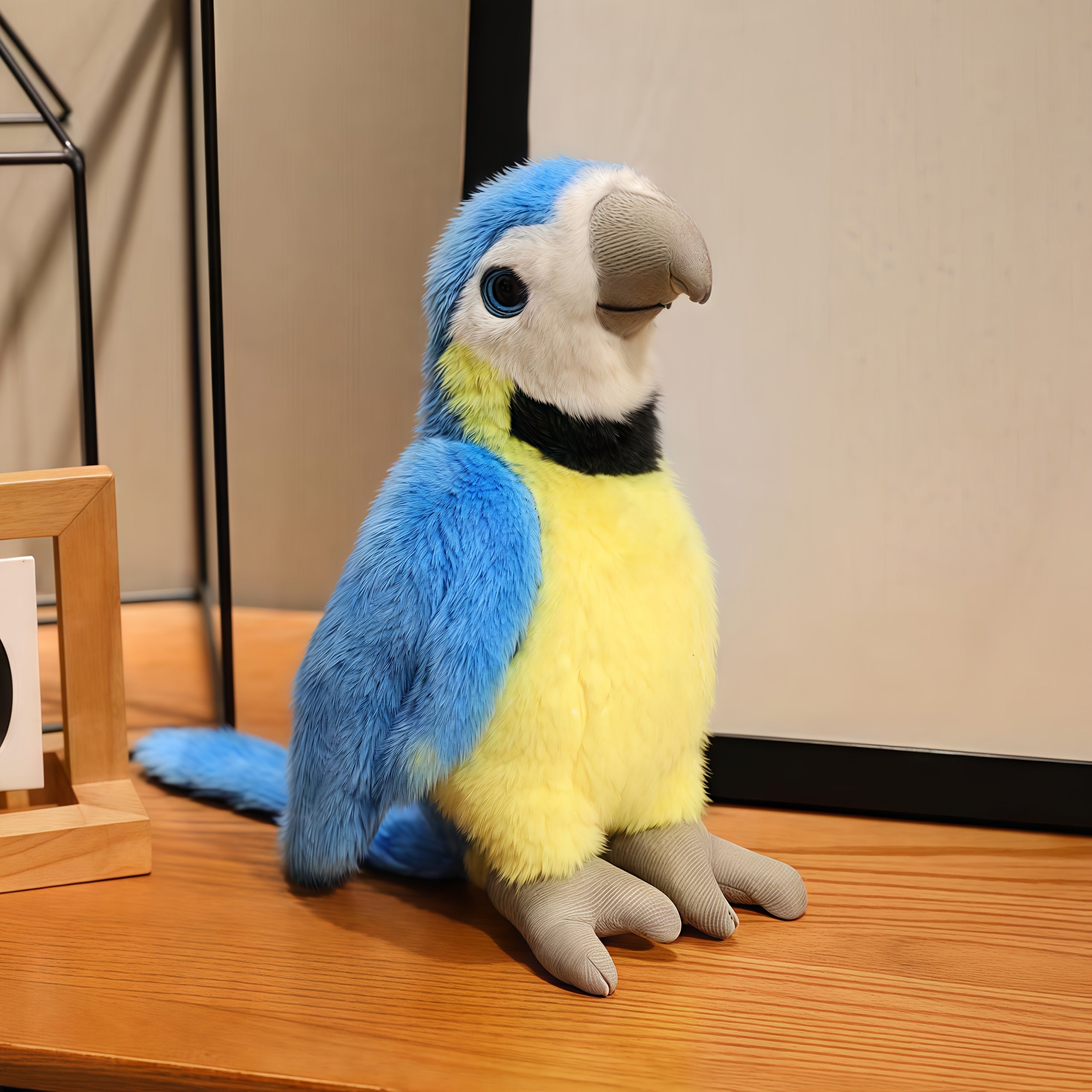 JIAJCHUF Plush Parrot Stuffed Animals Soft Budgie Bird Toys with Expressive Eyes