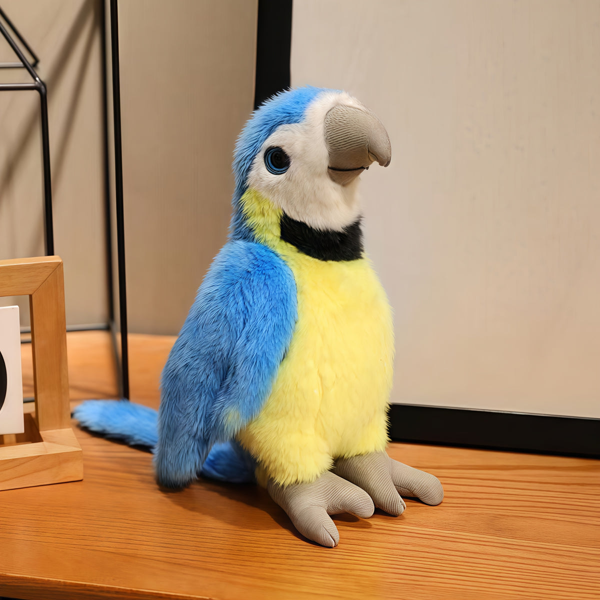 JIAJCHUF Plush Parrot Stuffed Animals Soft Budgie Bird Toys with Expressive Eyes