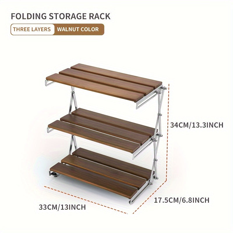 Outdoor Folding Storage Shelf Portable Storage Rack No Need Installation