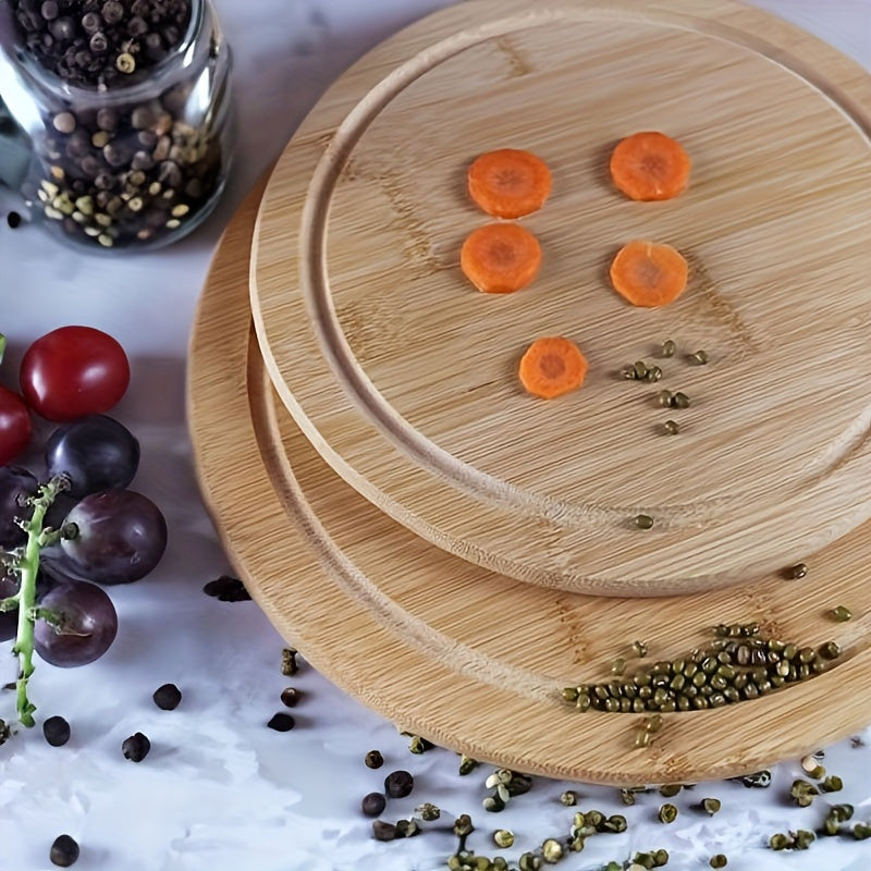Natural Bamboo Round Cutting Board for Kitchen Chopping