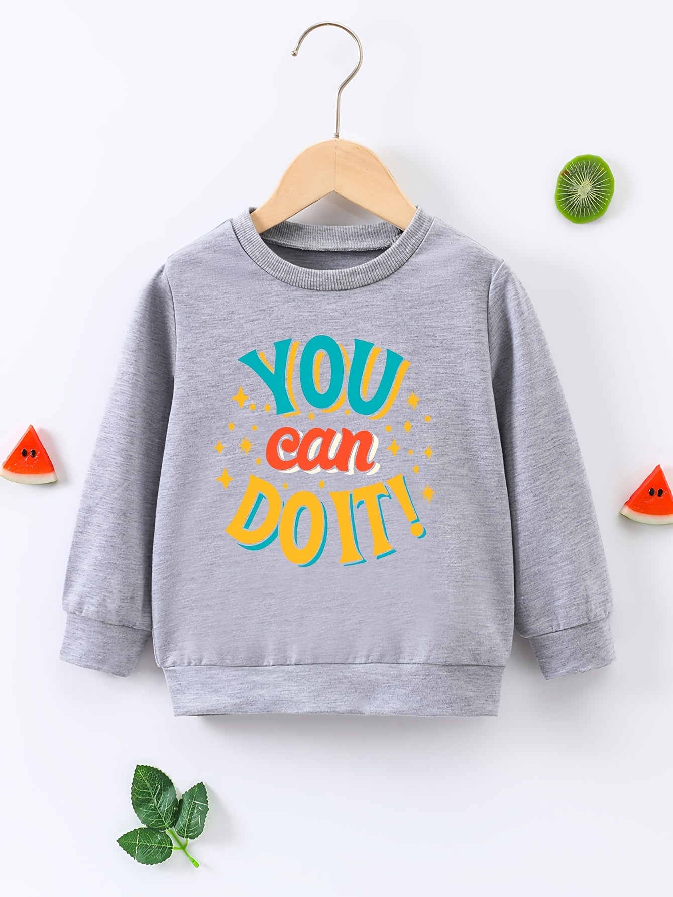 Boys Casual Creative Pullover Sweatshirt Long Sleeve Crew Neck Tops