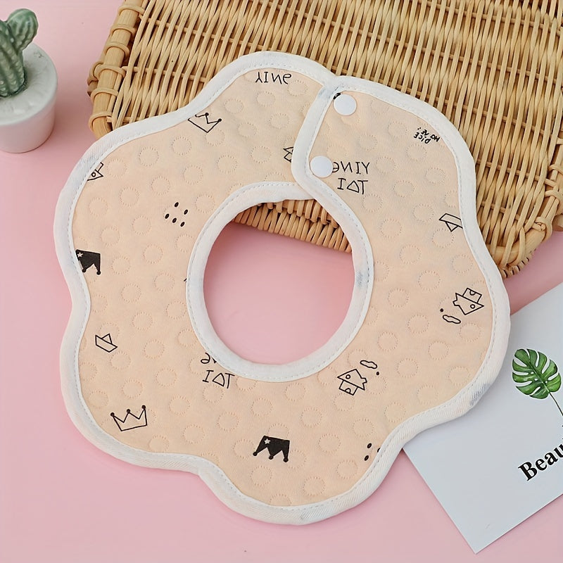 Newborn Saliva Towel Cartoon Printing Waterproof Layer Soft Absorbent Mouth Bib