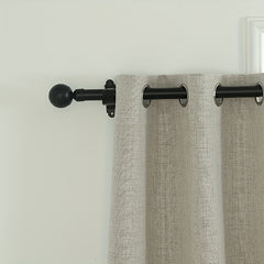 Khaki Cotton Linen Grommet Top Curtain for Home Decor and Privacy