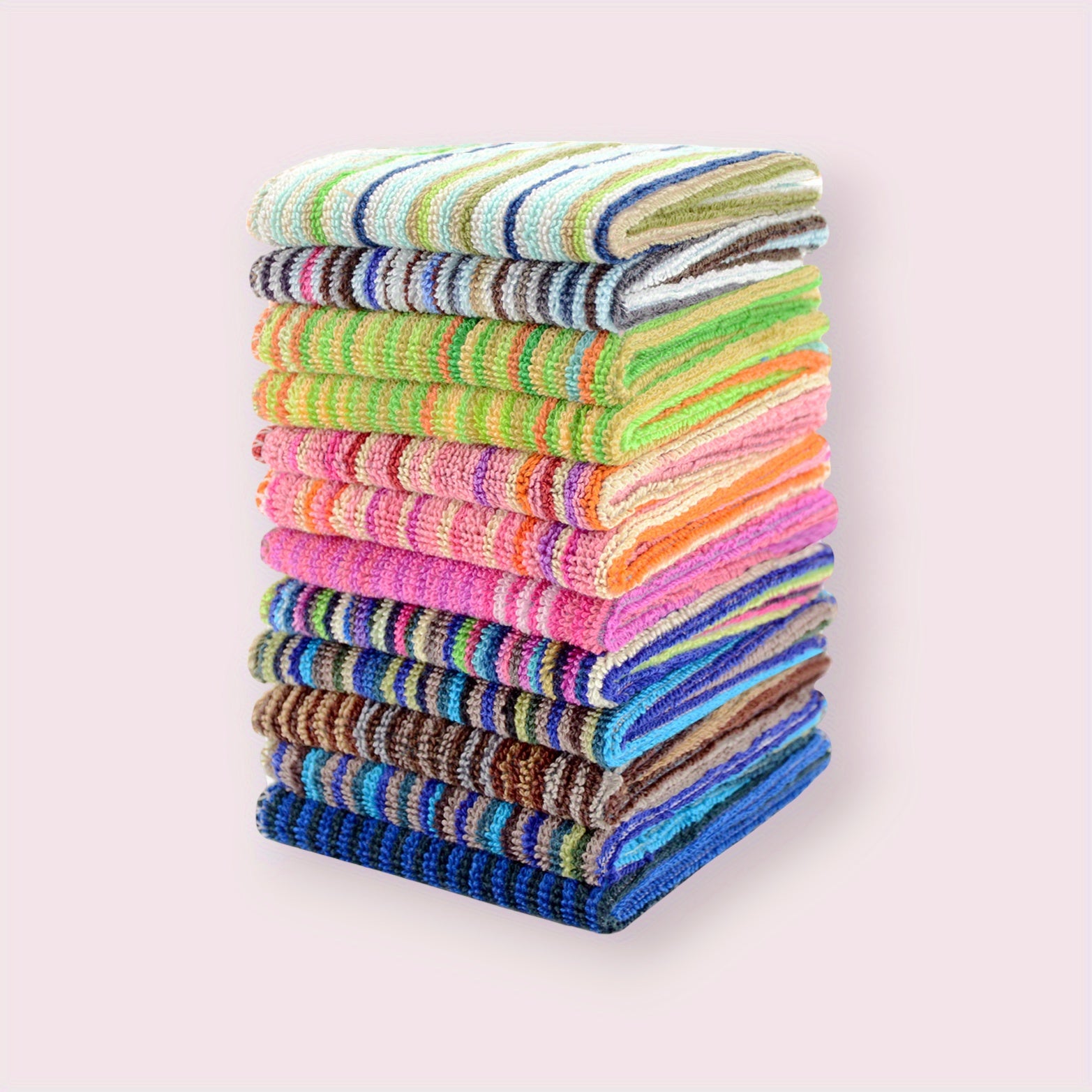 12pcs Thickened Double-sided Dish Towels Soft Absorbent Square Towels