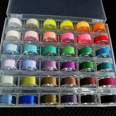 Colorful Bobbins and Sewing Thread with Case