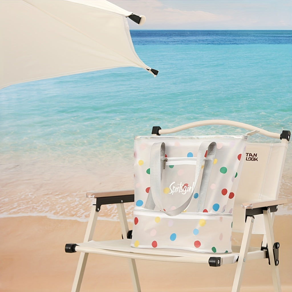 Polka Dot Beach Toiletry Bag Frosted Transparent Storage Large Capacity