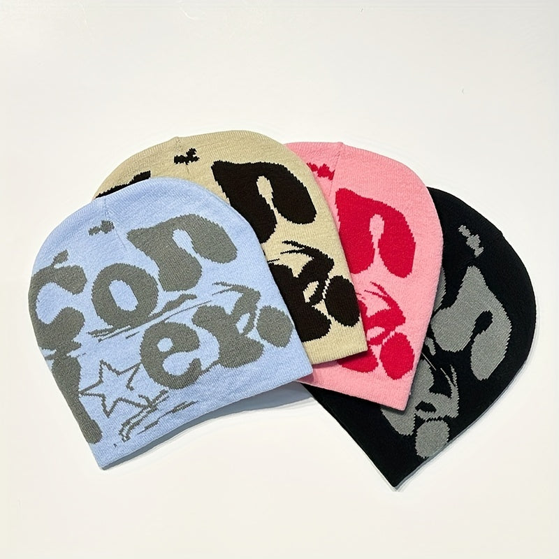 Sport Windproof Knit Beanie Hat With CON Letter Embroidery