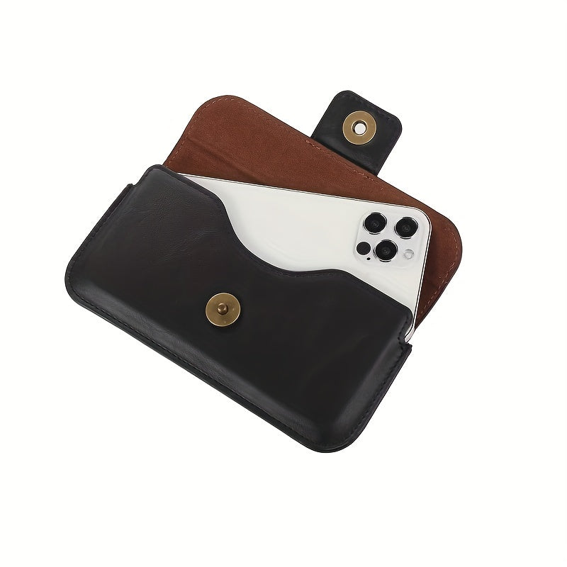 Men's Minimalist PU Leather Waist Bag Phone Key Bag
