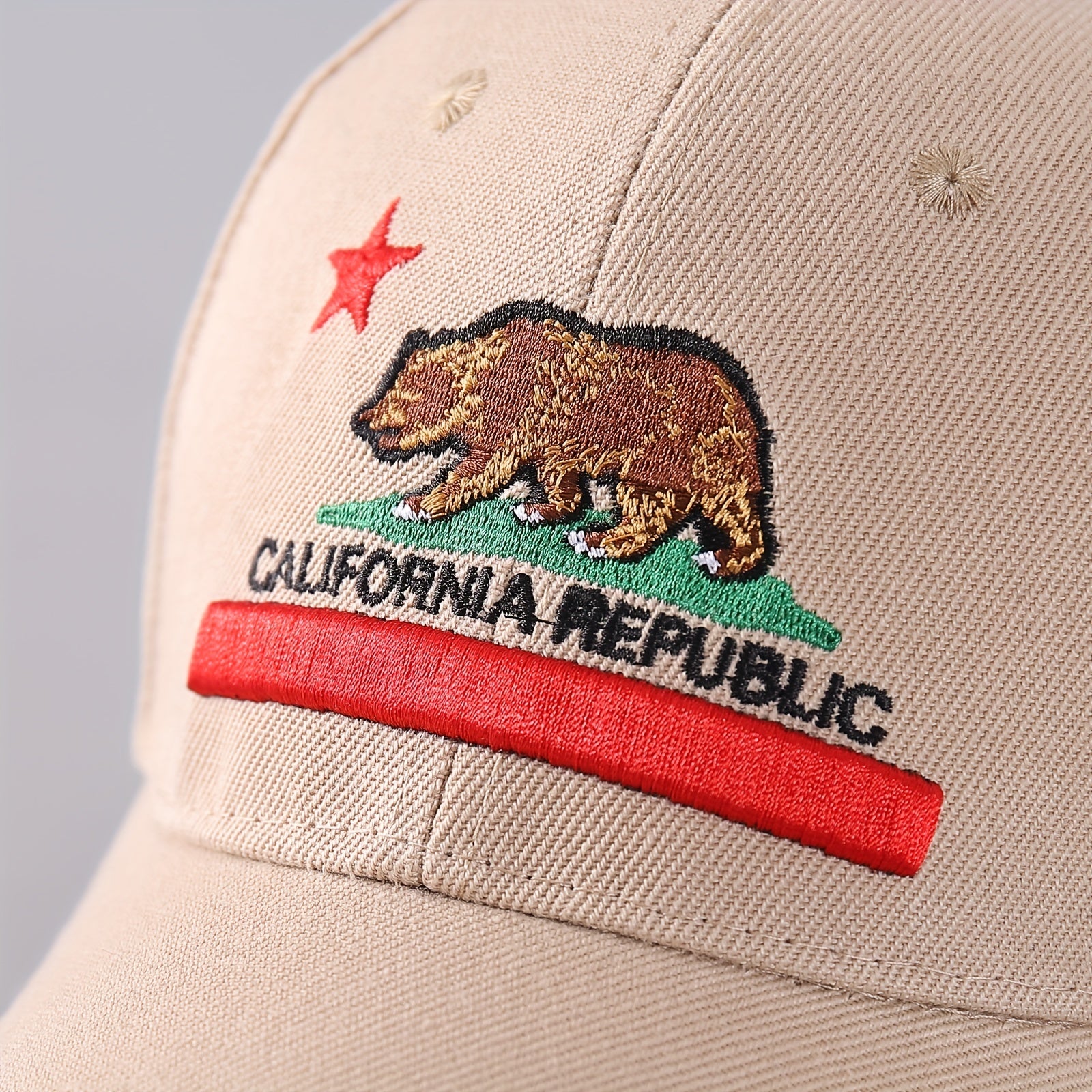 California Republic Baseball Cap Embroidery Unisex Anime Sun Hat