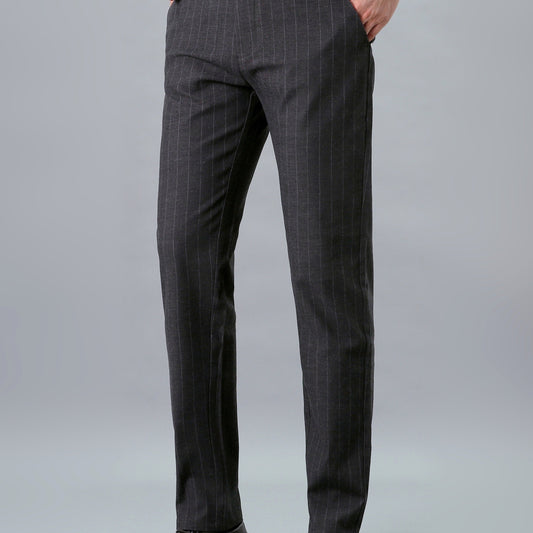 Men's Casual Straight Leg Trousers with Pockets