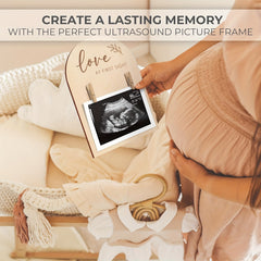 Creative Wooden Ultrasound Photo Frame Pregnancy Announcement Sign Room Decor