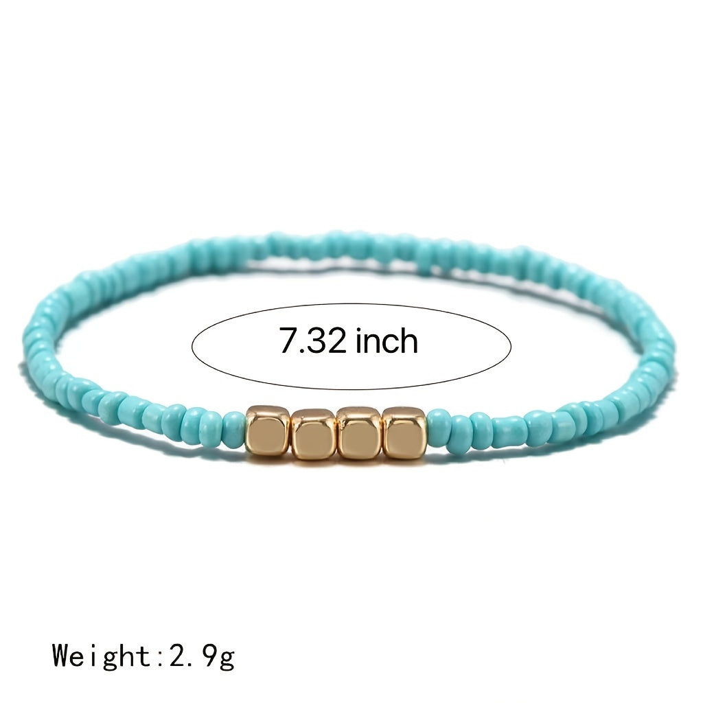 Boho Style Rice Beads Multicolor Bracelet