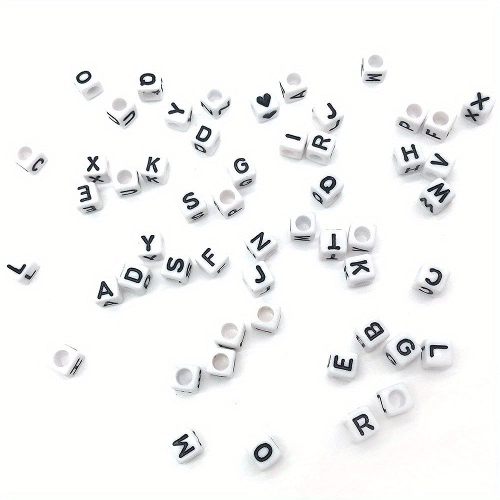 100pcs Alphabet Acrylic Beads for Jewelry Making & Crafting