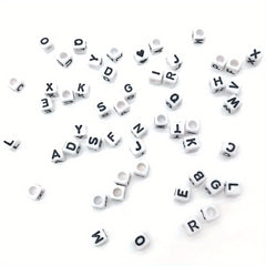 100pcs Alphabet Acrylic Beads for Jewelry Making & Crafting